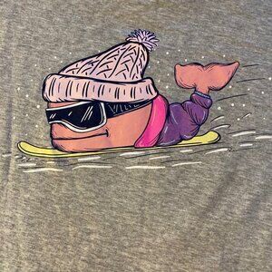Vineyard Vines Long Sleeve Snowboard Graphic T Shirt Size M